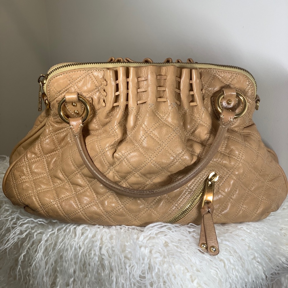 Marc Jacobs quilted Cecilia Stam tan leather bag